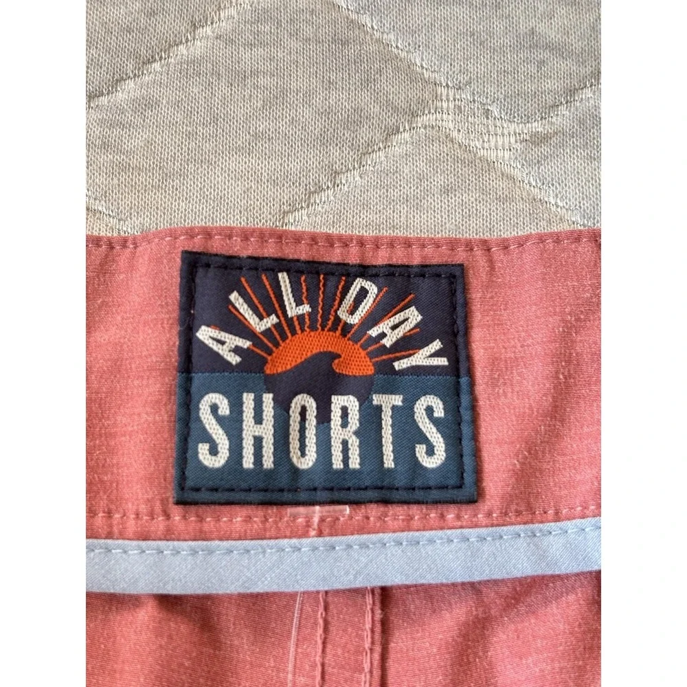 Faherty All Day 9 Inch Shorts Mens 34 Pink 4 Way Stretch Chino Travel Summer